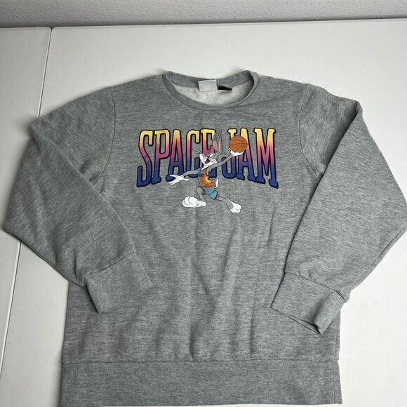 Space Jam A New Legacy Long Sleeve Gray Sweatshirt Youth Medium M Bugs Bunny EUC - Picture 2 of 12